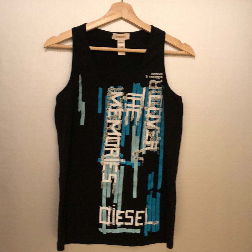 Diesel large black with blue & white sleeveless T